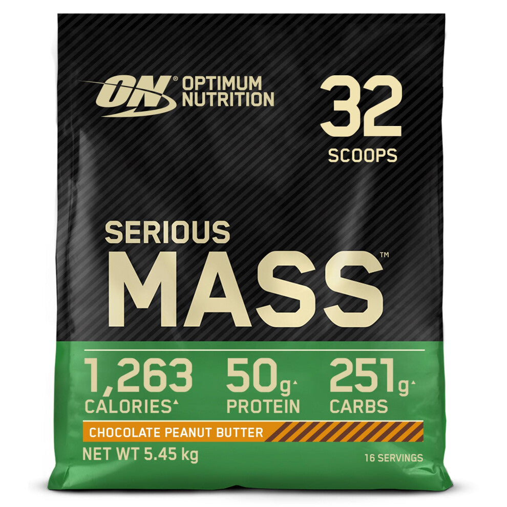 Optimum Nutrition Serious Mass Chocolate Peanut Butter 5.45kg bag front